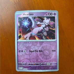 Pokemon Mewtwo Card - Purple and Pink